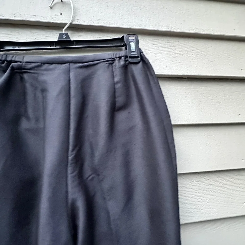 Valerie Stevens Petite Medium Black Vintage 100% Silk High Rise Tapered Pants